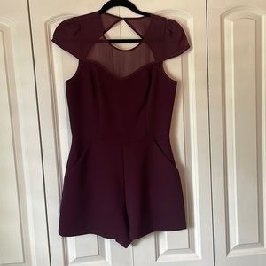BCBGeneration Maroon Sweatheart Neckline Romper